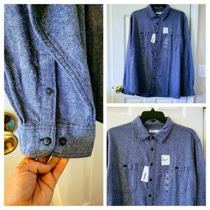 BNWT BEAUTIFUL Solid Blue SUPER-SOFT Sonoma Long-Sleeved Button Down Shirt XXL